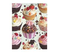 Delicious Cupcakes Printed Jigsaw Puzzle 16.7x22.3 CM, Rectangular Puzzle Challenging Game for Adults Gifts, Family Fun Decorative Wall Decor