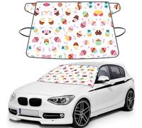 Delicious Cupcakes Printed Portable Windshield Wrap, Foldable Winter Ice Shield, Reinforced Flap Auto Protector