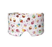 Delicious Cupcakes Printed Sleeping Blindfold, Padded Ear Warmer Mask, Adjustable Head Wrap, for Deep Relaxation