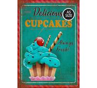 DELICIOUS CUPCAKES Retro Metal Sign Man Cave Bar Pub Plaque Party Vintage Gift