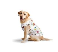 Delicious Cupcakes Soft Cotton T-Shirt Vest For Large Dogs, Print Pet Clothes Breathable Pet Pullover Tee Sleeveless Sweatshirt (3xl-5xl)