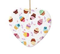 Delicious Cupcakes Vintage Style Ceramic Star Pendant, A Unique Ornament for Rustic Christmas Tree Decorations