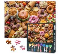 Delicious Food 1000 Piece Jigsaw Puzzles for Adults, Kitchen, Restaurant, Food Art Impossible Difficult Challenging Family Puzzle Perfect for Game Nights 20x27Inch