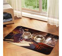 Delicious Grapes Pet Feeding Mat Dog Cat Eating Food Absorbent Leather Tablecloth for and Water Bowl Waterproof No Stains Quick Dry Non-Slip 23.62 * 15.75IN