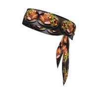 Delicious Grilled Meat Patterned Sports Headband, Suitable for Outdoor Travel and Various Sports. Unisex Sweat-Absorbing Sports Headband