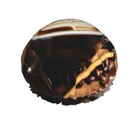 Delicious Heart Coffee Print Shower Cap - Double Layer, Breathable, Adjustable Elastic Strap, Durable Travel Essentials