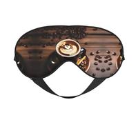Delicious Heart Coffee Print Soft Eye Mask – Comfortable Sleep, Elastic Nighttime Shade, Eye Covers for Travel, Meditation