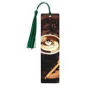 Delicious Heart Coffee Print Wooden Bookmarks Beautiful Notebook Accessories for Men Women Book Lovers