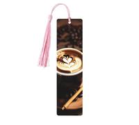 Delicious Heart Coffee Print Wooden Bookmarks Beautiful Notebook Accessories for Men Women Book Lovers