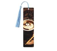 Delicious Heart Coffee Print Wooden Bookmarks Beautiful Notebook Accessories for Men Women Book Lovers