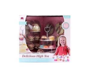 Delicious High Tea Party Set, 43 Pieces, Kids Tea Service with Pastries and Desserts, 3+ Years