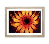 Delicious Modern Flower Art Abstract BLK Framed Wall Art Print A2 Oak