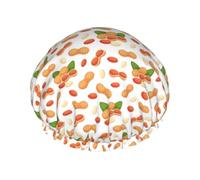 Delicious Peanuts Shower Cap Elastic And Reusable Double Waterproof Shower Hat For Women