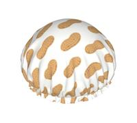 Delicious Peanuts Shower Cap Elastic And Reusable Double Waterproof Shower Hat For Women