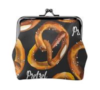 Delicious Pretzel, PU Leather Coin Purse, Small Wallets, Change Pouch with Kiss Lock Clasp Buckle, Change Purse