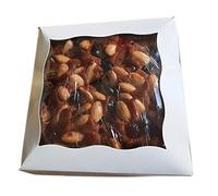 Delicious, Rich and Moist Handmade Fruit Cake with Nuts, Cherries, dried Sultana, Currants, Apricots, Plums, Pineapple, Citrus Peels and Almonds; Round 8" W x 3" H;