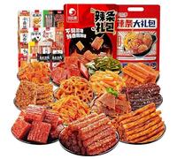 Delicious Spicy Bar Gift Pack,Wei Long Latiao snack gift package,spicy big gluten,casual snacks, Chinese Snacks,Kelp shreds, konjac refreshing,convenience food (1050g (80 Small packets))