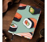 Delicious Sushi 1 Print A5 Leather Journal Cover,Refillable Genuine Leather Journal Notebook Cover