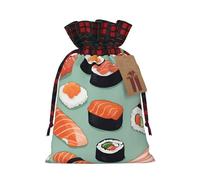Delicious Sushi 1 Print Gift Reusable Bags Festive Drawstring Pouches Versatile Birthday Wedding Favors
