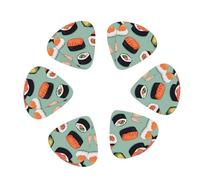 Delicious sushi 1 Print Guitar and Ukulele Picks For Music Lovers 12 PCS Mixed Gauges(0.46/0.71/0.96mm)