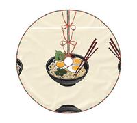 (Delicious Sweet Ramen) Fluffy Christmas Tree Skirt(76cm/91cm/122cm) with Tie Closures Felted Polyester Xmas Tree Mat for Holiday Party Decor
