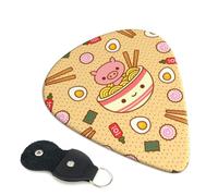 Delicious Sweet Ramen Guitar Picks, 6 Pcs Guitar Plectrums double-sided printing, suitable for acoustic, electric and bass guitars, including 0.46 mm 0.71 mm 0.96 mm