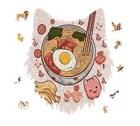 Delicious Sweet Ramen Jigsaw Puzzle 175PCS Wolf Head Design Puzzle Wooden Jigsaw Puzzles for Adults Families