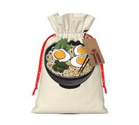 Delicious Sweet Ramen Print Christmas Drawstring Gift Bags Doll Present Bags Gift Package Candy Bags Wrapping Bags For Kids Holiday Christmas Eve Presents