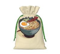 Delicious Sweet Ramen Print Gift Bags Drawstring, Christmas Santa Claus Christmas Wrapping Bags Bulk For All Kinds Of Gift Wrapping