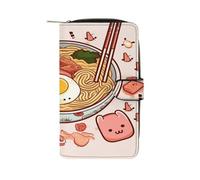 Delicious Sweet Ramen Wallet Multifunctional Leather Wallets for Men Compact Long Wallet Credit Card Holder Passport Bag