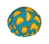 Delicious Taco Mexico Food Shower Cap Reusable Waterproof Double Layer Elastic Hair Bath Caps For All Hair Lengths