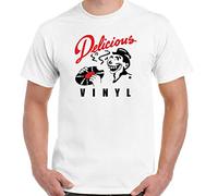 Delicious Vinyl Record Label Retro Mens T-Shirt HEAVIES WhiteL