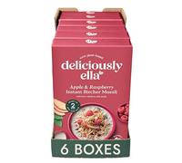 Deliciously Ella Apple & Raspberry Bircher Muesli - 6 x 380g Boxes - Gluten Free | Vegan Friendly | Healthy Breakfast | Granola & Muesli
