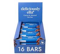 Deliciously Ella - Cacao & Almond Oat Bar, Gluten-Free, Vegan Friendly, Healthy Snack, 50g (16 bars)