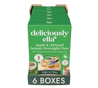 Deliciously Ella Instant Overnight Oats (6 x 360g Boxes) - Granola & Cereal - Gluten Free & Vegan - Natural Ingredients (6 x 360g, Apple & Almond Instant Overnight Oats)