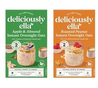 Deliciously ella Instant Overnight Oats, Apple & Almond and Roasted Peanut, 100% Plant-Based, No Artificial Ingredients