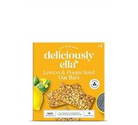 Deliciously Ella Lemon & Poppy Seed Baked Flapjack Oat Bars 3x 50g