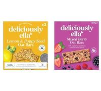 Deliciously ella Oat Bars, Lemon & Poppy Seed and Mixed Berry, 100% Plant-Based