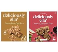 Deliciously ella Peanut Butter and Apple & Raisin Oat Bars.