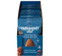 Deliciously Ella Salted Chocolate Dipped Almonds 27g x 12 | Vegan Chocolate | Gluten Free | Natural | High in Fibre | Healthy Snacks
