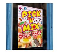 DeliciousPick N Mix Sold Here Sweets Printed Vinyl Wall Window Sign Cafe Kiosk Self Adhesive high quailty Takeaway Restaurant Sticker Food