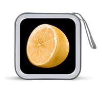 Deliciouss Yellow Lemon Portable CD Case Holder 48 Capacity Travel DVD Storage Boxs Wallet Bag