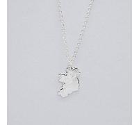 DELICK Crystal necklaces,Pendant Necklace,Map Necklace Unisex Vintage Solid Ireland Irregular Outline Silver Map Pendant Necklace Unique Ethnic Charm Jewelry