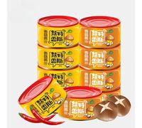 Delicous mushroom sauce, instant spicy and hot chilli paste, chopped colorful mushroom chilli paste 80g/can, Garlic pepper seasoning, Pickles, Side dish, Hotpot dipping sauce (Mixed flavors,4 cans)