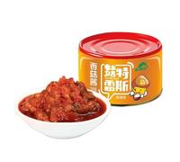 Delicous mushroom sauce, instant spicy and hot chilli paste, chopped colorful mushroom chilli paste 80g/can, Garlic pepper seasoning, Pickles, Side dish, Hotpot dipping sauce (Spicy flavor,2 cans)