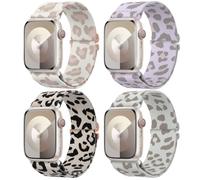 Delidigi Braided Stretchy Solo Loop for Apple Watch Straps 38/40/41/42mm | 4 Pack Comfortable Nylon Adjustable Elastic Sport Band for iWatch Series 12 11 10 9 8 7 6 5 4 SE 3 2 1 Ultra Women Men