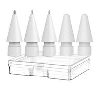 Delidigi Replacement Tips for Apple Pencil 1st & 2nd Gen, Apple Pencil Pro/USB-C, 5 Pack Wear-Resistant iPencil Nibs Accessories Fine Point Precise Control Pen Like Tips (White)