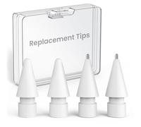 Delidigi Replacement Tips for Apple Pencil 2nd/ 1st Generation, High Sensitivity Ordinary Nibs & Upgraded Longer Metal Wear-Resistant Pen Like Nibs for iPad Pencil Pro/USB C/2/1 Gen(4 Pack)