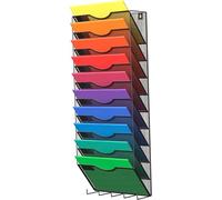 Delifox 10 Tier Wall Mounted Hanging File Organizer Metal Mesh File Document Holder Magazine Rack Multipurpose Use for Files, Magazine, Newspapers (10 Tier)