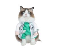 DELIFUR Dog Halloween Dentist Costume - Pet Doctor Costume Cosplay Outfit for Cat and Small Dog (Dentist, X-Small)